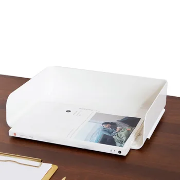 

Sundries Document Tray PS Anti Slip Holder Letter Organizer Desktop File Office Storage Durable Magazine School Stackable Rack