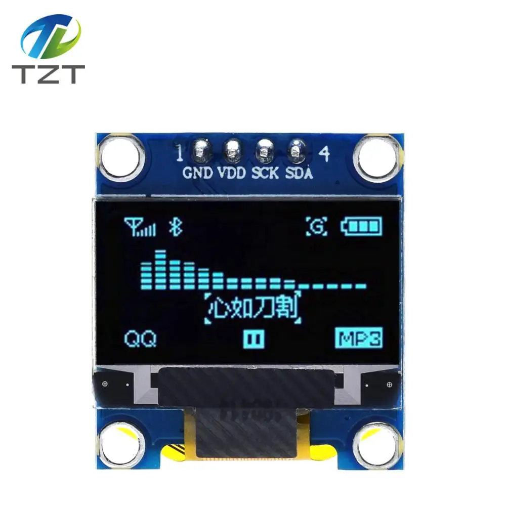 0.96 4PIN BLUE TZT 0.96 inch IIC Serial White OLED Display Module 128X64 I2C SSD1306 12864 LCD Screen Board GND VCC SCL SDA 0.96" for Arduino - Цвет: 0.96 4PIN BLUE