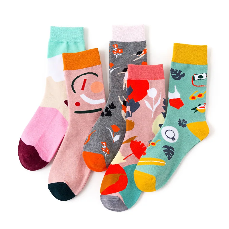 Winter Cotton Happy Seaside Holiday Streetwear Short Creative Cute Brand Women Men Sock Warm Funny Short Kawaii Ankle tide Socks