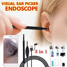 

5.5mm 3 In 1 USB Multi-Function Endoscope Camera Flexible HD LED Ear Spoon Otoscope Camera Ear Wax Removal Endoscope