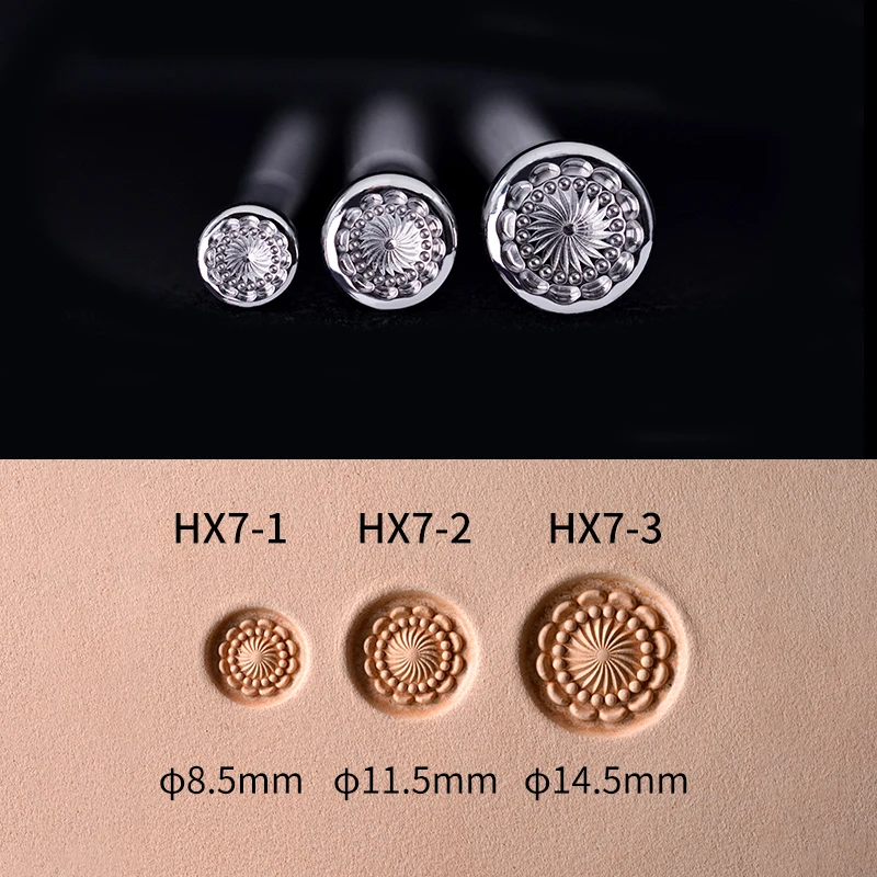 Leather Tool Carving Tool Leather Stamp Punch SOZO HX7 Carving-Tool Flower Centers Petal Seed Stamping-Print Leather Embossing Stamps 304 Stainless Steel