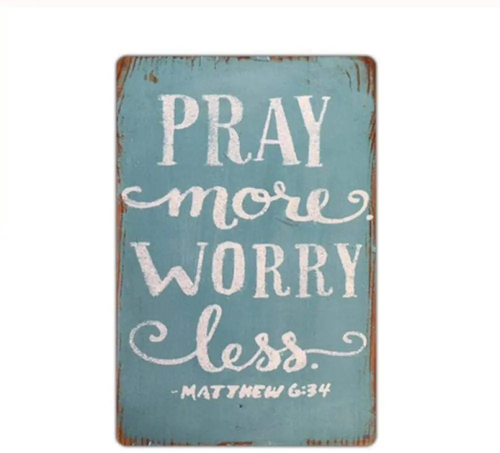 Metal Signs Plaques Tin Painting Sign Pray Sentence Creative Phrase Retro Home Garage Bar Pub Club Plate Wall Decoration Poster | Дом и сад