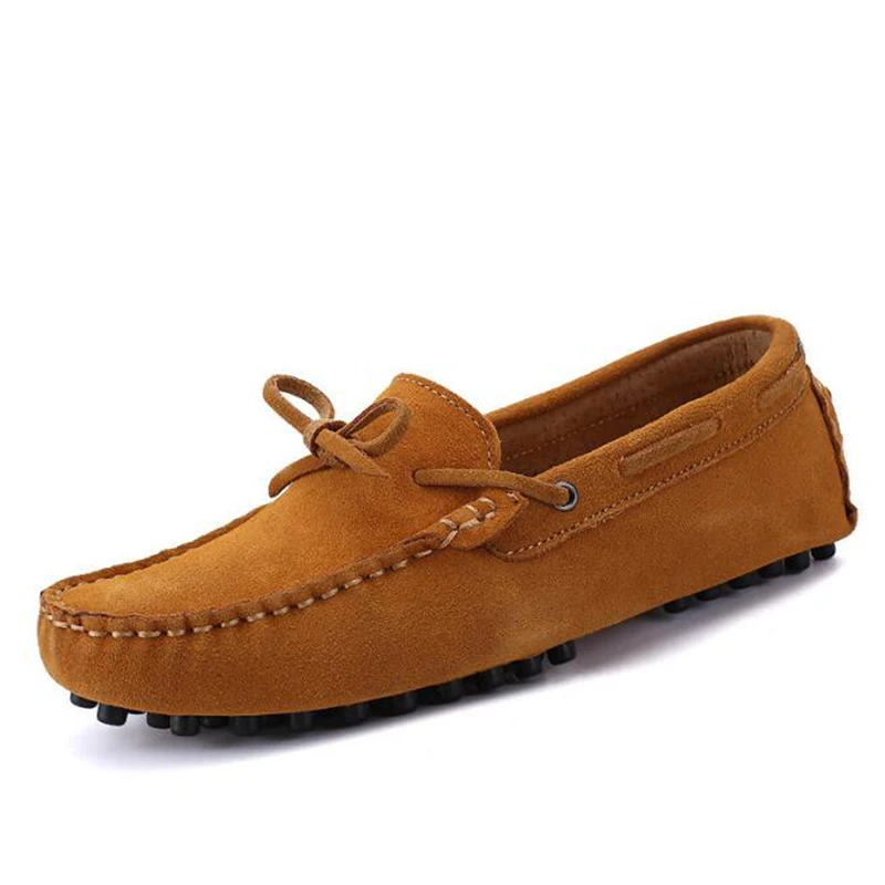 

2019 spring and autumn new leather men's peas shoes handmade stitching soft bottom men's leather shoes leather men's shoes