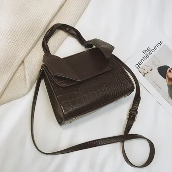 

PU Leather Female Shoulder Crossbody Bags Small Crossbody Bags for Women Designer Alligator Pattern Ladies' Travel Flap Bag Sac