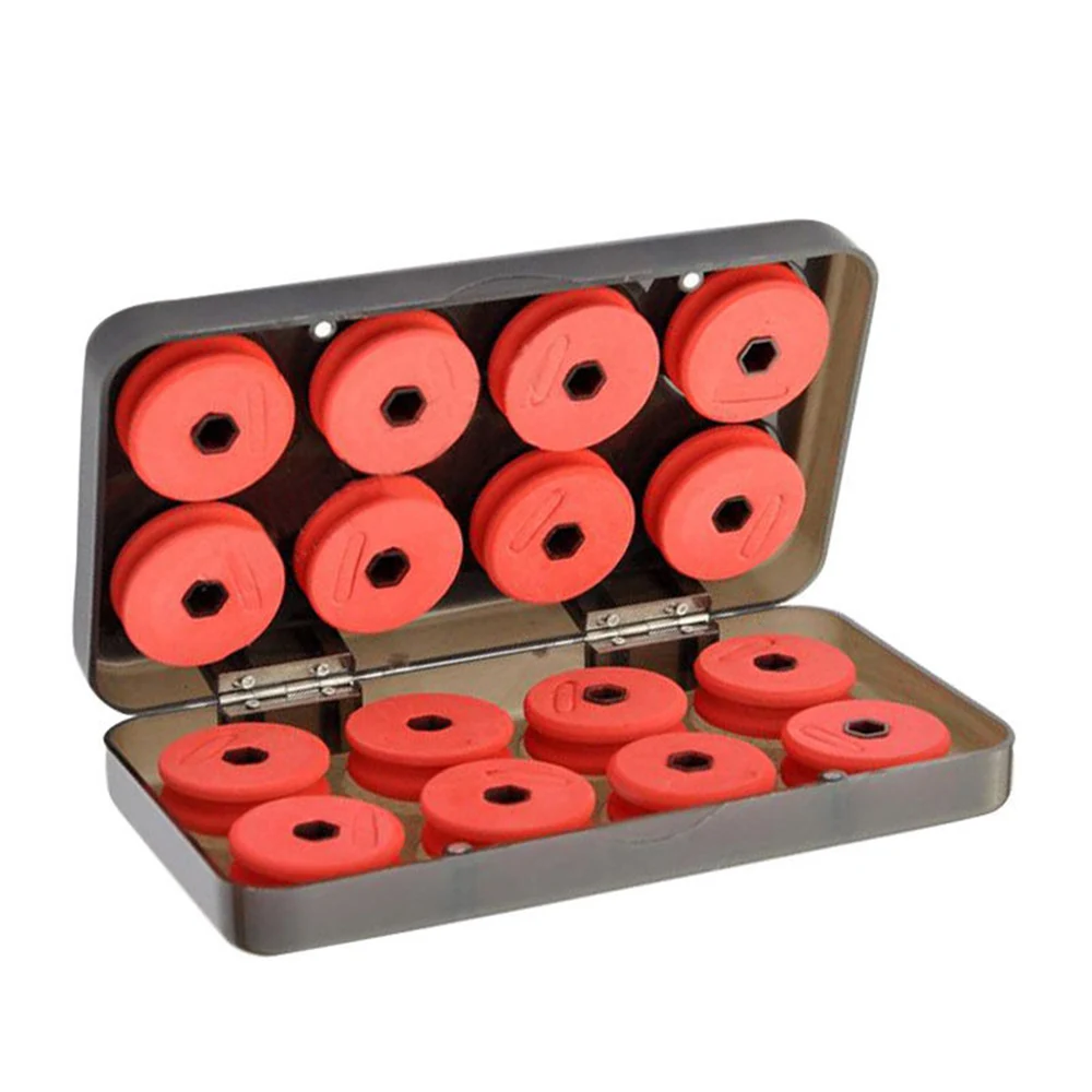 16pcs Foam Winding Board Fishing Line Shaft Bobbin Spools Tackle Box RED Utility Line Box Fishing Tackle Boxes Case