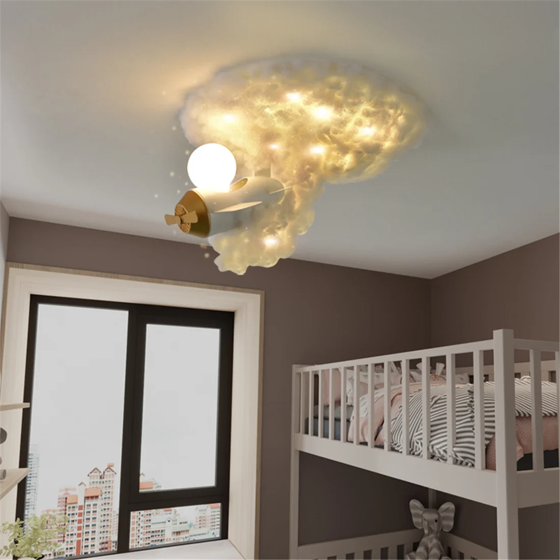 Creative Cartoon Clouds Airplane Led Ceiling Lamp For Children Bedroom Baby Nursery Indoor Decor Lighting Fixtures Kids Luster