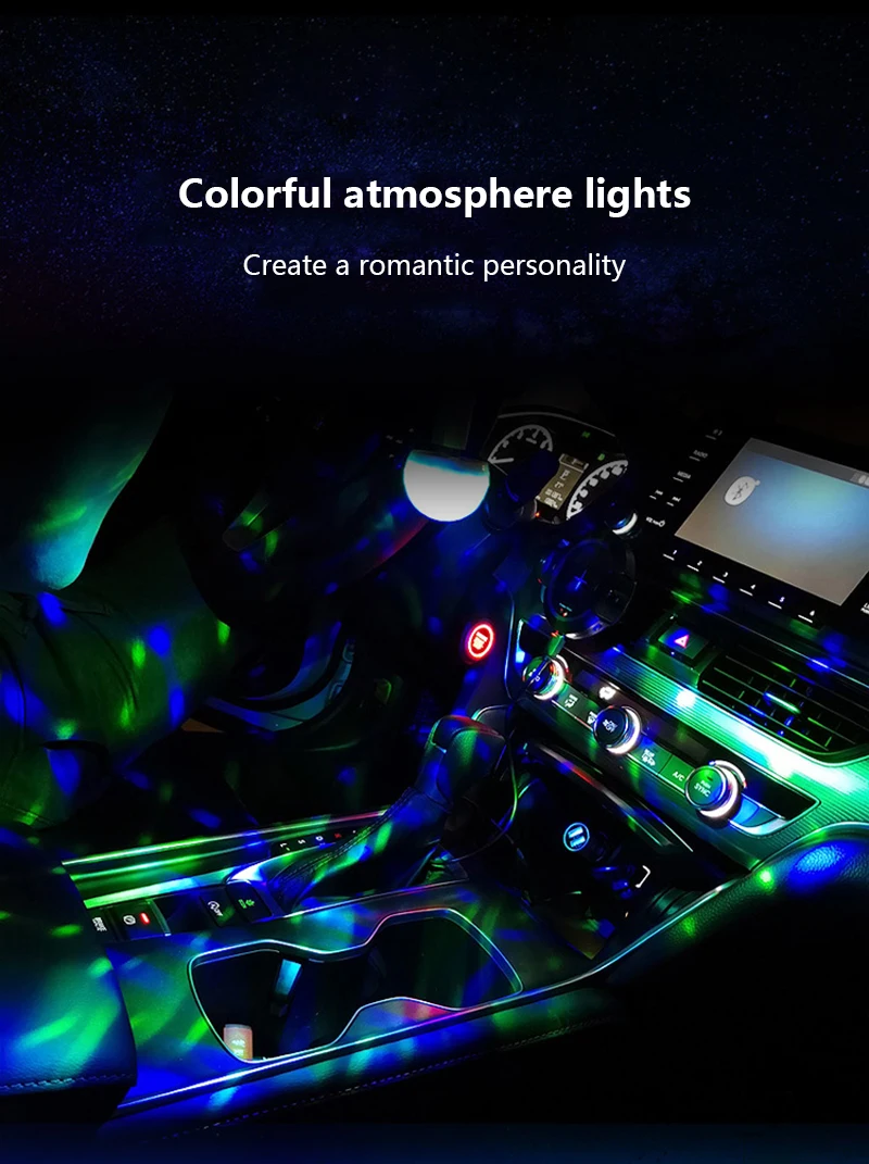 ZUCZUG Convenient Typ Projector Rhythm Lights USB Sound Control LED Atmosphere Music DJ Light Disco Strobe Colorful Lights Decor