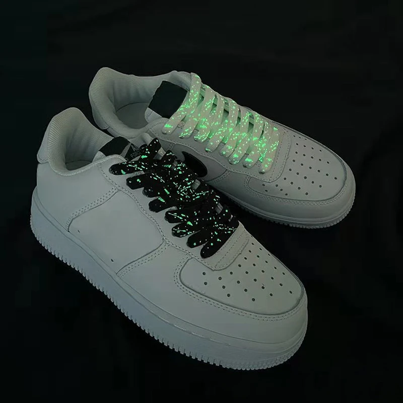 Cordones luminosos para zapatillas de deporte planas, cordones zapatos lona que brillan en la oscuridad, Color fluorescente, 120/140/160cm, 1 par|Cordones zapatos| - AliExpress