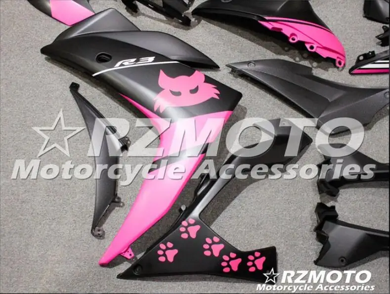 4 Gifts New ABS Injection Mold motorcycle Fairings Fit For YAMAHA R3 R25- 15-19 Cowling Bodywork Set Pink black cool