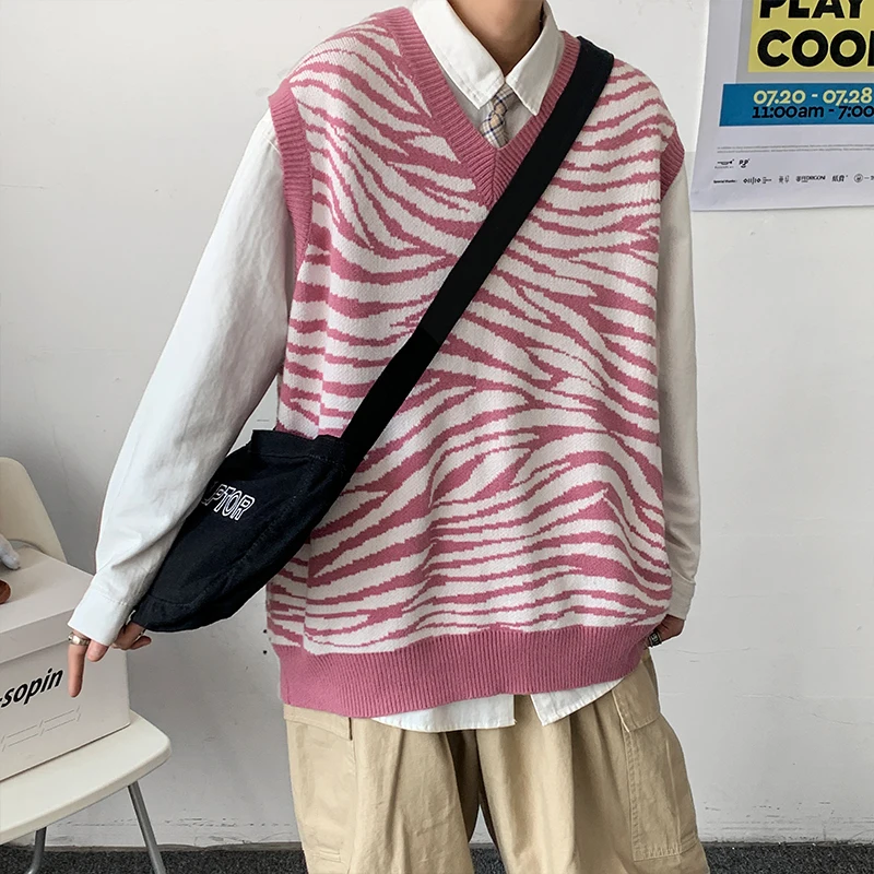 Свитера жилетки мужские пуловеры с v образным вырезом свободные вязаные Джемперы