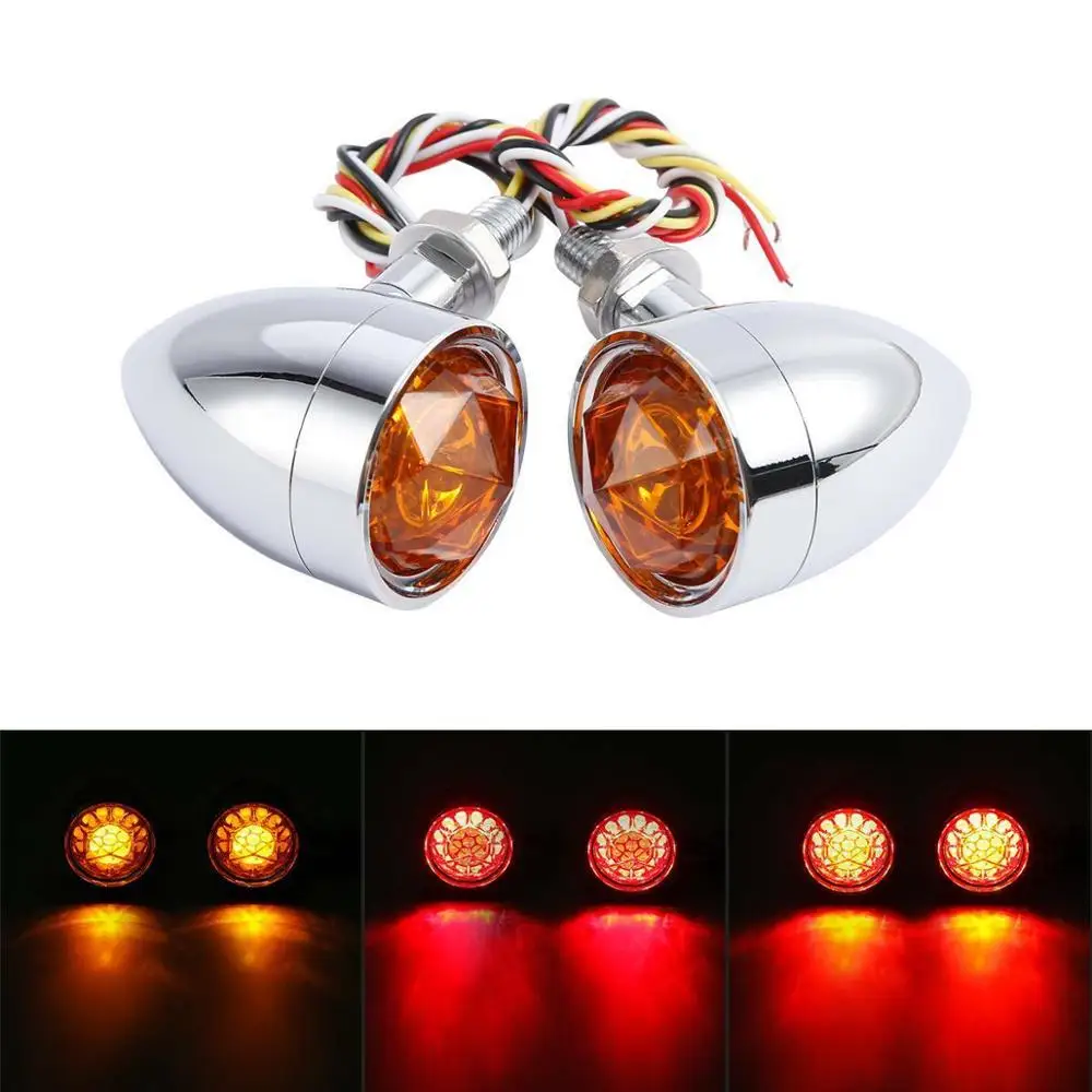 

Motorcycle Bullet Indicators Turn Signal Orange Len For Harley Choppers Cruisers Custom