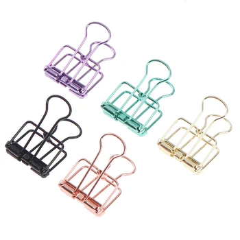 

1PCS Paper Organizer Colorful Hollowed Out Design Binder Clip For Office School
