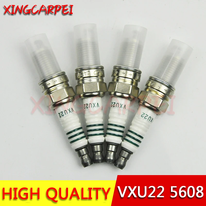 4 шт./лот Иридиевые свечи зажигания VXU22-5608 подходят для A3 Q3 TT Junjie Cross FRV FSV Beidouxing1.0/1,2 для Polo для Golf7 автозапчасти