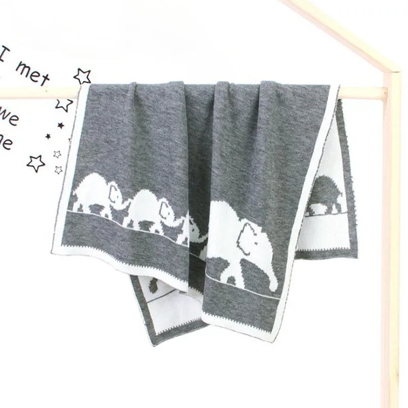 Одеяло для новорожденных 95*75 см, 5 цветов, зимнее вязаное одеяло для новорожденных, детское одеяло - Цвет: Color 1
