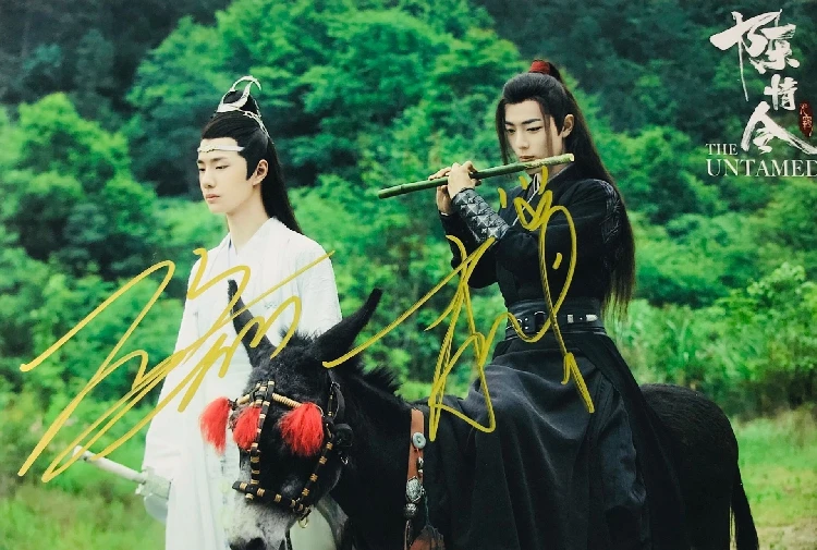 Ручная работа YIBO Xiao Zhan autographed group photo Untamed 5*7 092019A|Фотоальбомы| |