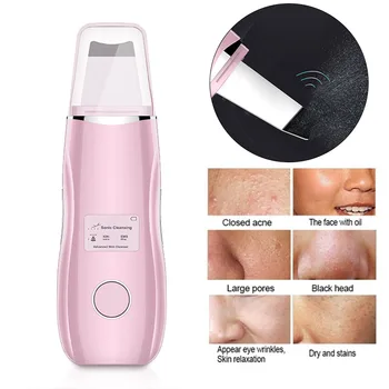 

Professional Ultrasonic Facial Skin Scrubber Ion Deep Face Cleaning Peeling Rechargeable Skin Care Device Beauty Instrument