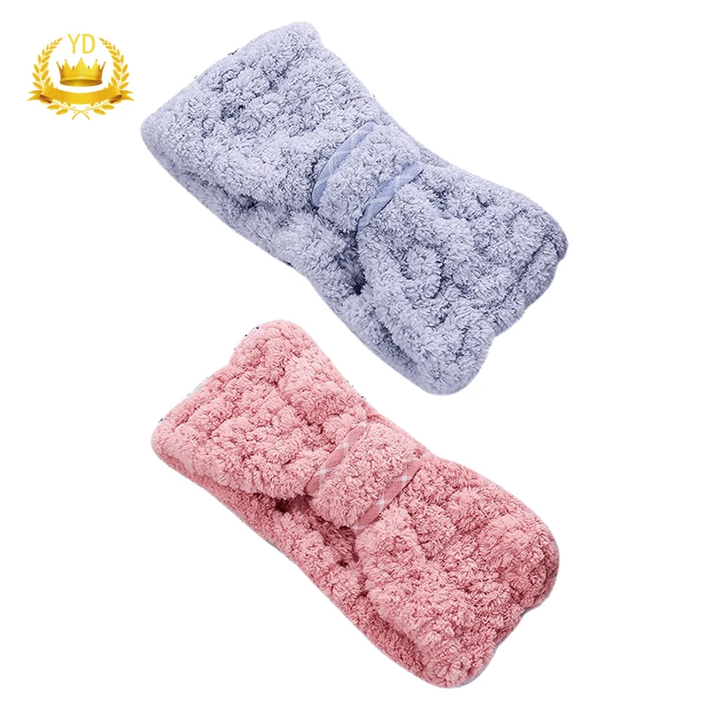 Hot Women Girls Coral Fleece Elastic Headbands Soft Comfortable Bath Hairbands Spa Shower Cosmetic Headband Wash Face | Дом и сад