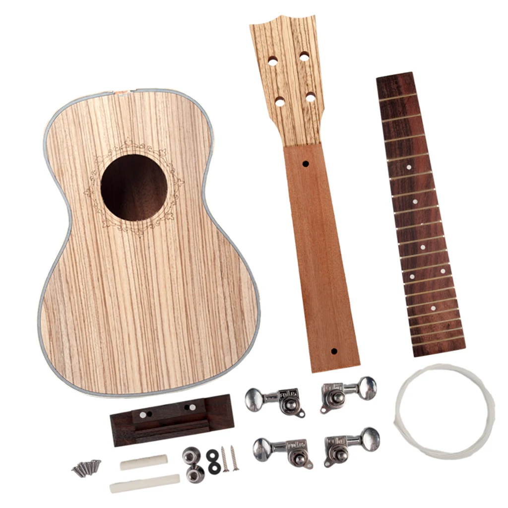 1 упаковка ручной работы Zebrawood 23in укулеле монтажный комплект, с Гавайскими гитарными аксессуарами