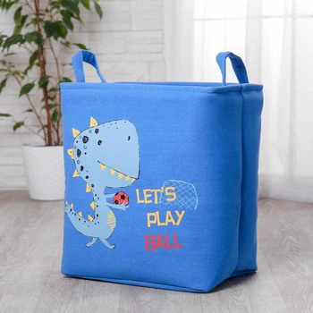 

Rectangular basket for toys "Dinosaur football player" 25 × 36 × 40 cm