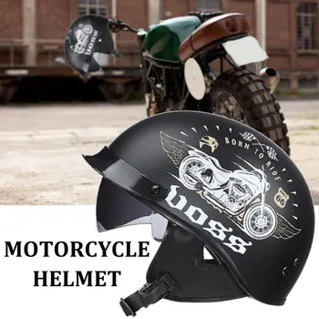 

Sub black 66 Motorcycle Prince Helmet Men And Women Summer Half Helmet Portable Retro Motorcycle Electric Collar Professional