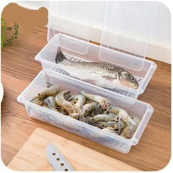 

Kitchen Rectangular Refrigerator Drainage Preservation Plastic Fruit Box Food Sealed Frozen Receiving Box
