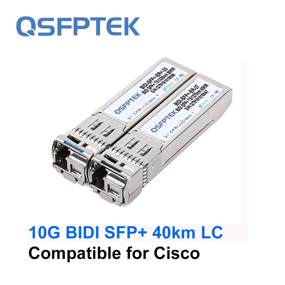 

1pair- 10G BIDI SFP+ 40km LC DDM 1270nm/1330nm Transceiver Module Compatible for Cisco