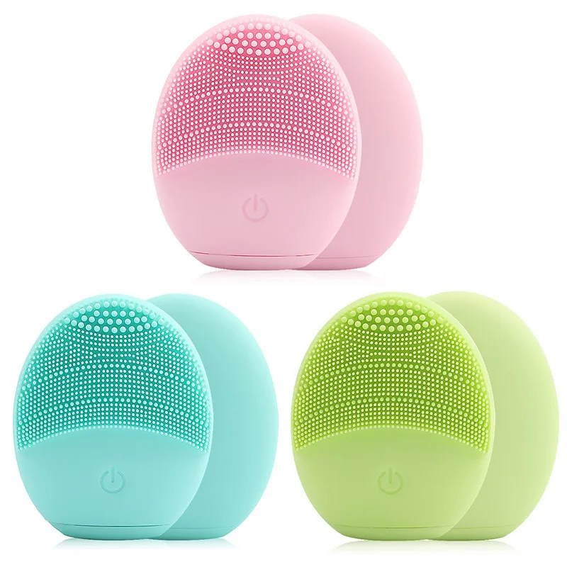 

Candy Color Electric Ultrasonic Silicone Facial Cleansing Brush Face Cleansing Instrument Battery Type