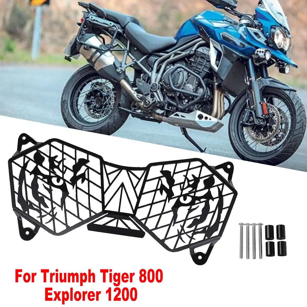 Stainless steel Alloy Front Headlight Grille Guard Cover Protector For