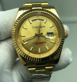 

Datedate gold watch diamonds number DAY DATE mechanical glide smooth 40mm mens AAA quality Wristwatches