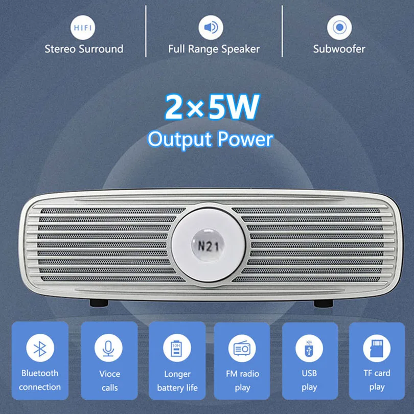 Портативный Bluetooth динамик Беспроводная колонка бас звук стерео сабвуфер FM радио Громкая связь TF USB MP3 музыкальный динамик s для телефона ПК