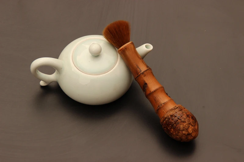 Китайская чайная щетка кунг-фу, бамбуковые чайные ложки, чайные ложки ручной работы, горшок из ротанга, крышка, щетка, части для китайской чайной церемонии, чайный набор, инструменты