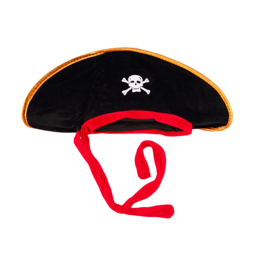 Pirate Captain Hat Skull& Crossbone Design Cap Costume for Fancy Dress Party Halloween Polyester Sales