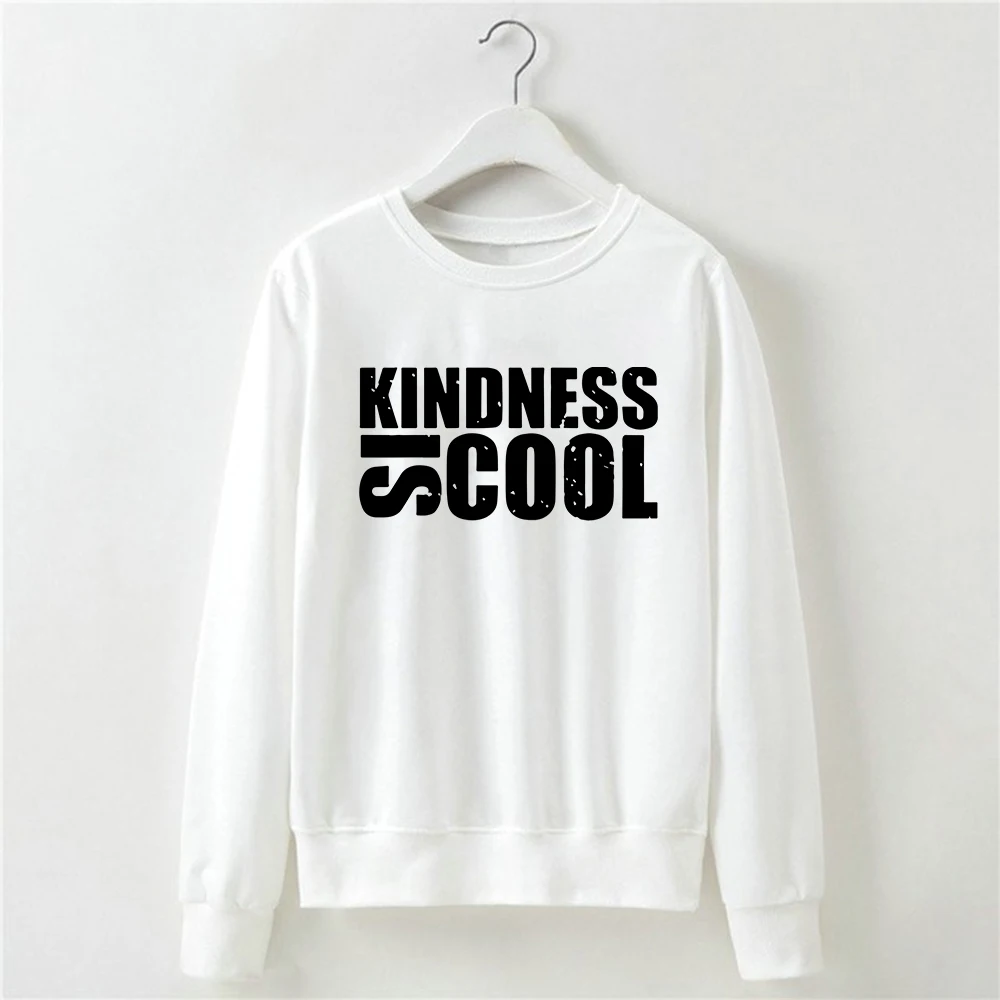 

Stranger Things Couple Hoodie KINDNESS IS COOL Printed Pullover Positive Minimalism Korean Fashion Sweatshirt White Clothes