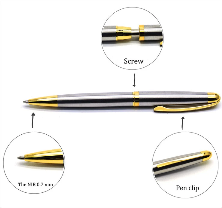 CCCAGYA C030 Классическая вращающаяся металлическая шариковая ручка для изучения офисных канцелярских принадлежностей школьный подарок ручка и гостиничная деловая письменная ручка