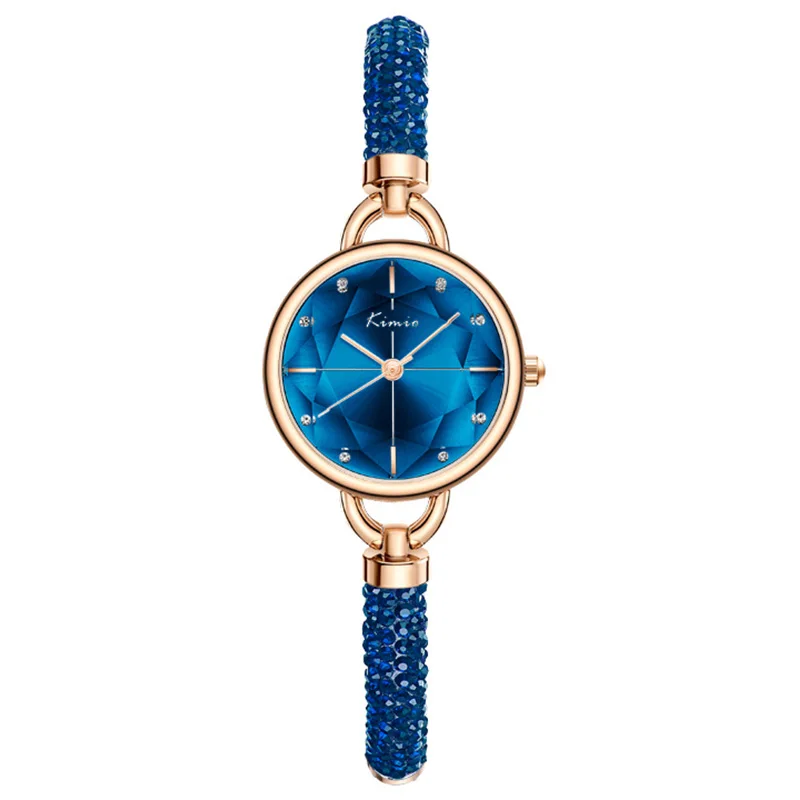 Женские часы Женские Роскошные известный бренд женские кварцевые элегантные маленькие женские часы женские наручные часы с браслетом - Цвет: Синий