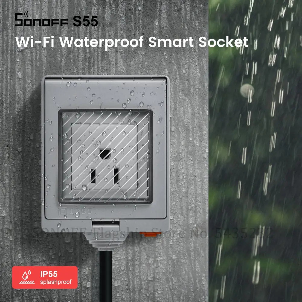 Itead SONOFF S55 Wifi умная водонепроницаемая розетка IP55 UK/AU/US/FR/DE/ZA с таймером пульт