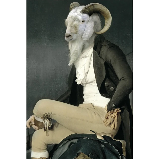 Vintage Dog Princess Pet Gentleman Cat Nordic Poster Animals Wall Art Canvas Painting Wall Pictures For Living Room Unframed M