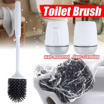 

Toilet silicone Brush Floor-standing Wall-mounted Base Cleaning Brush For Toilet WC Bathroom Accessories Set household items