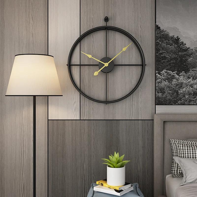 Home Decoration Office wall Clocks Wrought Lron Wall Mounted Large Mute Clock European Modern Design Clock 20 Inches