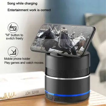 

New Bluetooth Mini Speaker 5.0 with wireless charging mobile phone holder HIFI Portable Bass stereo Sound Subwoofer