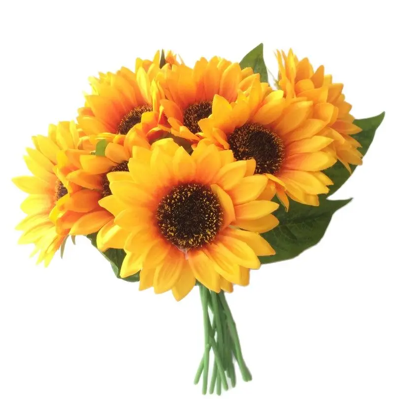 100pcs Single Stem Sunflower 30cm/11.81" Length Artificial Flowers
