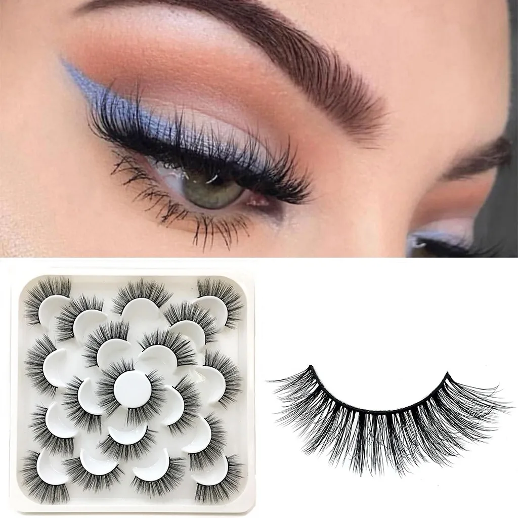 10 пар ресниц макияж maquiagem lashes maquillaje make up maquillage faux cils накладные ресницы для волос Z4