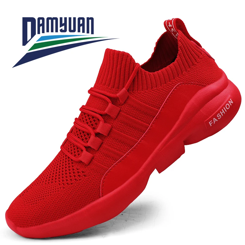 Damyuan 2020 Men's Casual Shoes Flying Weave Super Light Running Slip-on Sock Sneakers Outdoor Jogging Walking Mesh Tenis |
