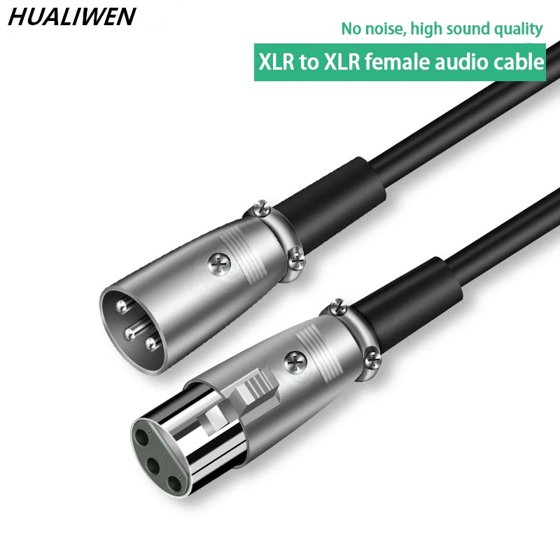 

Кабель XLR штекер-гнездо M/F 3Pin OFC аудиокабель фольга + оплетка экранированный для микрофона микшера усилителя