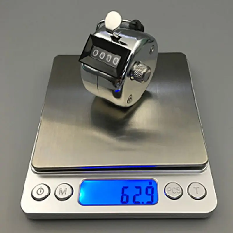 Ручной учетный счетчик Нержавеющая сталь 4 цифр механический кликер с кольцом для пальца