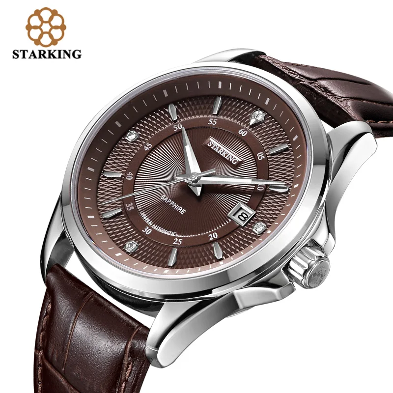 STARKING Top Brand Luxury Men's Watch Rerto Design Automatic Self-wind Stainless Steel WristWatch Waterproof relogio masculino