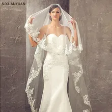 Veu De Noiva, Longo, Кружевная аппликация, однослойная, 3 м, Длинная фата, свадебная фата,, с гребнем, свадебные аксессуары, Фата для невесты