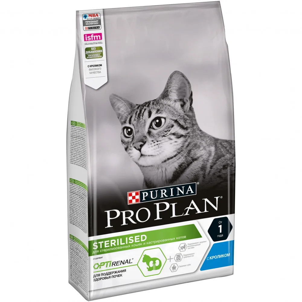 Сухой корм Purina Pro Plan для стерилизованных кошек и кастрированных котов с кроликом