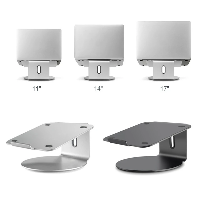 Aluminum Alloy Laptop Stand Base 360 Rotate Notebook Heighten Cooling Holder Support OUJ99