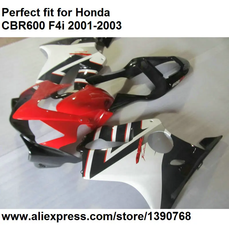 Лидер продаж комплект обтекателей для Honda CBR 600 F4i 01 02 03 красные черные белые Обтекатели CBR600F4i 2001 2002 2003 BA88